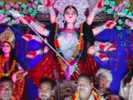 कोरियन पुरवा में मां दुर्गा जी का प्रतिमा स्थापित:विधि-विधान से पूजा-अर्चना हुई, भव्य आरती में बड़ी संख्या में श्रद्धालु पहुंचे