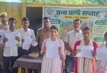 वन्य जीव सप्ताह में चित्रकला और निबंध प्रतियोगिता:श्रावस्ती के स्कूल में छात्रों ने दिखाया उत्साह, पर्यावरण संरक्षण का दिया संदेश