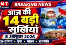 “आज की 14 बड़ी सुर्खियां | देश-दुनिया, यूपी और मौसम की हर बड़ी खबर सबसे पहले”