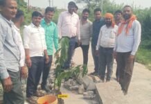 रुधौली में तीन महीने में धंसी आरसीसी सड़क, समाजसेवी ने उठाई आवाज