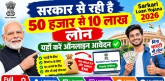 सरकार से रही है 50 हजार से 10 लाख लोन, यहाँ करें ऑनलाइन आवेदन, Full Process, Sarkari Loan Yojana 2026