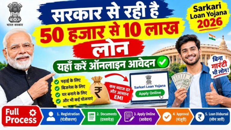 सरकार से रही है 50 हजार से 10 लाख लोन, यहाँ करें ऑनलाइन आवेदन, Full Process, Sarkari Loan Yojana 2026