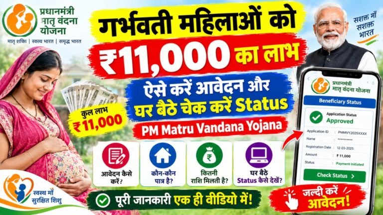 गर्भवती महिलाओं को ₹11,000 का लाभ, ऐसे करें आवेदन और घर बैठे चेक करें Status, PM Matru Vandana Yojana