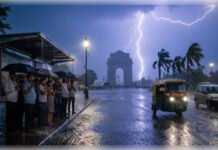 दिल्ली में मौसम का बदला रुख, तेज बारिश और बिजली कड़कने के आसार