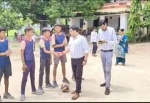 राष्ट्रीय खेल दिवस पर श्रावस्ती में जगह-जगह खेल प्रतियोगिताओं का आयोजन, वॉलीबॉल में दिखा युवाओं का दमखम