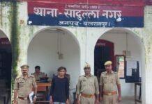 पुलिस अधीक्षक बलरामपुर के निर्देशानुसार थाना सादुल्लानगर पुलिस टीम द्वारा थाना क्षेत्रांतर्गत शादी का झांसा देकर नाबालिग युवती को भगा ले जाने वाले अभियुक्त को किया गया गिरफ्तार*